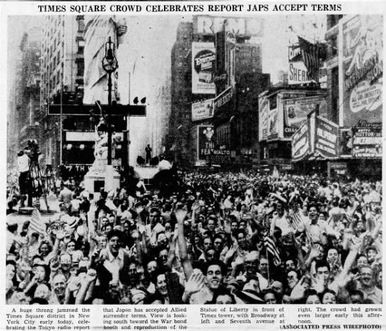 Times Square Crowd Celebrates
